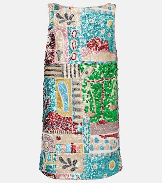 x LRNCE Jazz sequined linen minidress | Alémais