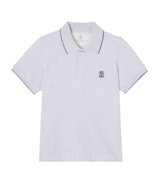 Embroidered cotton polo shirt | Brunello Cucinelli Kids