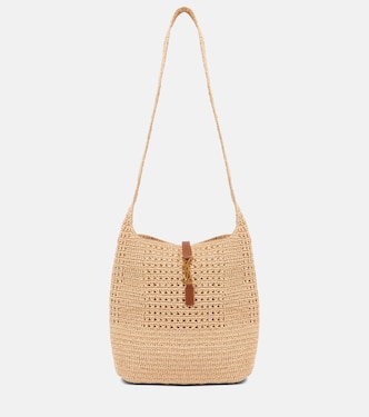 Schultertasche Le 5 à 7 Medium aus Raffiabast | Saint Laurent