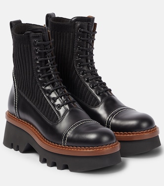 Owena leather lace-up boots | Chloé