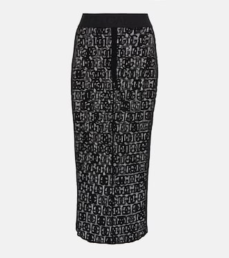 Falda midi DG en tul mezcla de algodón | Dolce&Gabbana