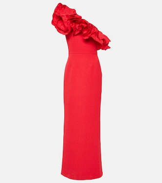 One-Shoulder-Robe Chiara aus Crêpe | Rebecca Vallance