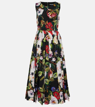 Vestido midi de algodón floral | Dolce&Gabbana