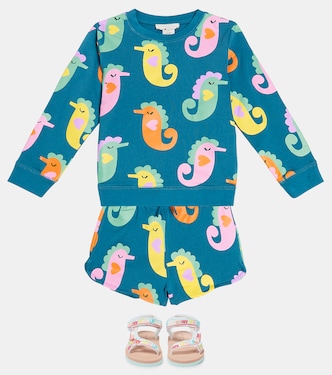 Set de sudadera y shorts de forro polar | Stella McCartney Kids