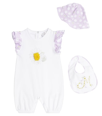 Bébé – Set grenouillère, bavoir et chapeau bob | Monnalisa