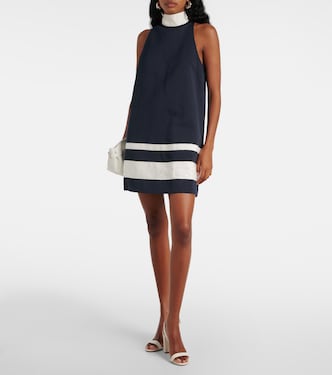 Vestido corto Finn de grogrén a rayas | Staud