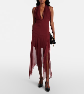 Abito corto in georgette di seta | Ferragamo