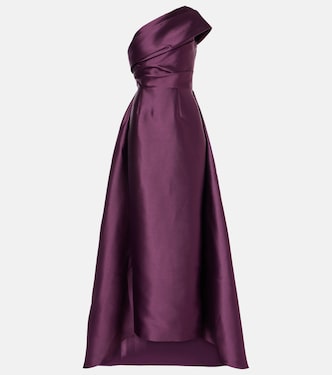 Abito lungo monospalla in twill | Solace London