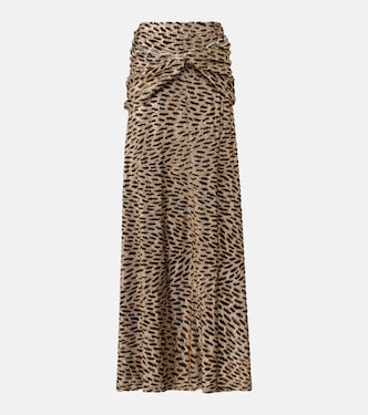 Tiger gathered lamé maxi skirt | Rabanne