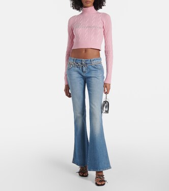 Pullover cropped in cashmere e lana | Blumarine