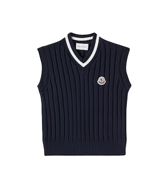 Cable-knit cotton vest | Moncler Enfant