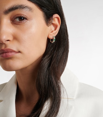 Classics 18kt white gold hoop earrings with emeralds and diamonds | Bucherer Fine Jewellery