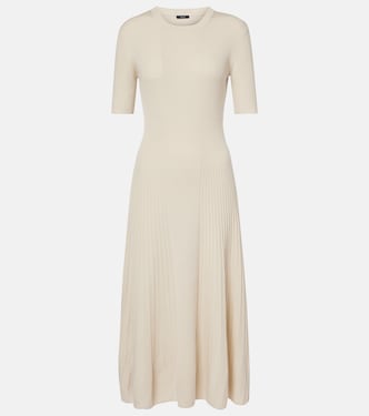 Abito midi in maglia di lana a coste | Joseph