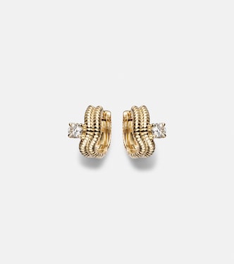 Boucles d’oreilles Second Hole Freddy en or 14 ct et diamants | Stone and Strand