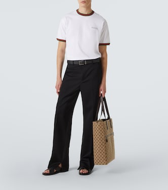 T-shirt in jersey di cotone con logo Webstripe | Gucci