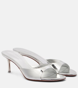 Pantoletten Jeanne 60 aus Metallic-Leder  | Amina Muaddi