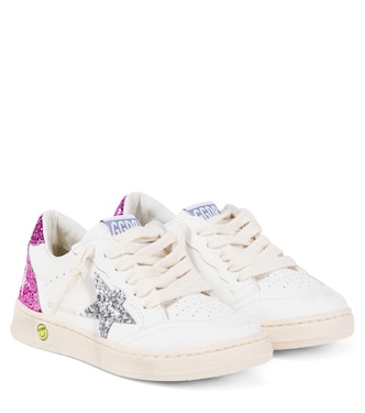 Ballstar glitter leather sneakers | Golden Goose Kids