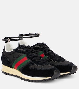 Gucci Re-Motion suede-trimmed sneakers | Gucci
