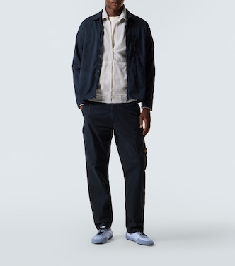 Pantalon cargo brodé en coton mélangé | Stone Island