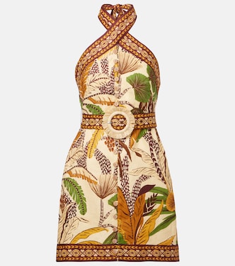 Foliage Sketch linen minidress | Farm Rio