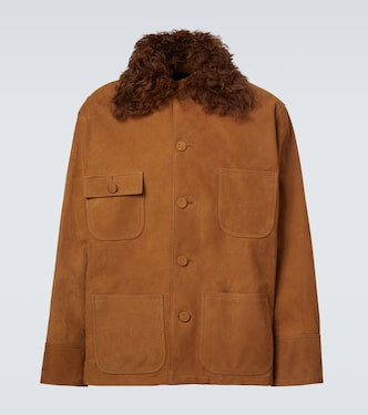Shearling-trimmed suede field jacket | Plan C