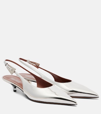 Jessica mirrored leather slingback pumps | Paris Texas