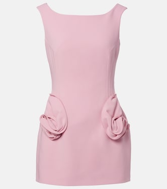 Floral-appliqué wool-blend minidress | Magda Butrym