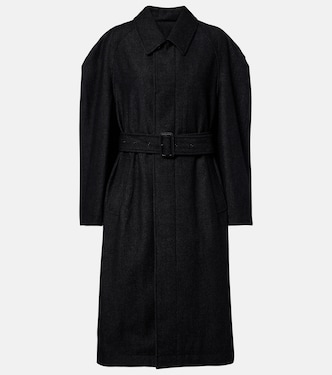 Belted wool and cotton twill coat | Lemaire