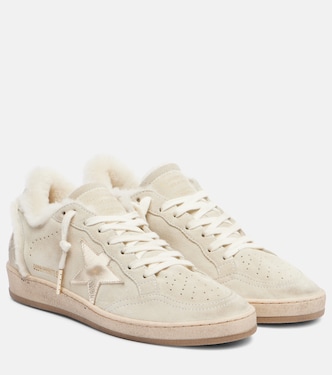 Ball Star shearling-trimmed suede sneakers | Golden Goose