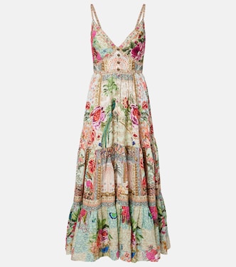 Embellished floral linen maxi dress | Camilla