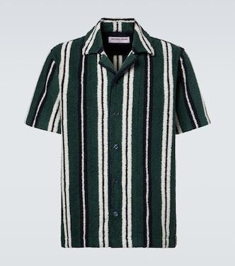 Griffith striped cotton-blend terry bowling shirt | Orlebar Brown