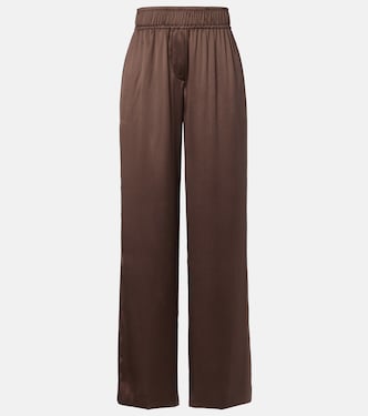Silk-blend satin wide-leg pants | Brunello Cucinelli