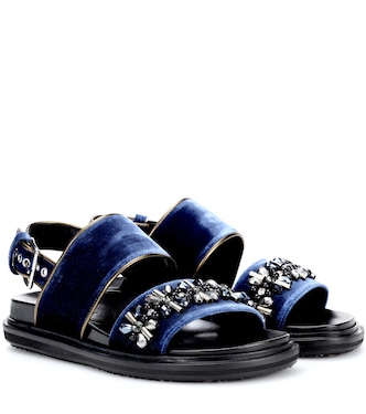 Embellished velvet sandals | Marni