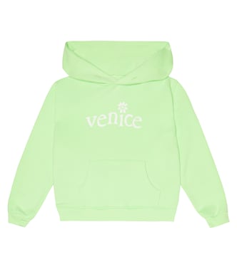Printed cotton-blend jersey hoodie | ERL Kids