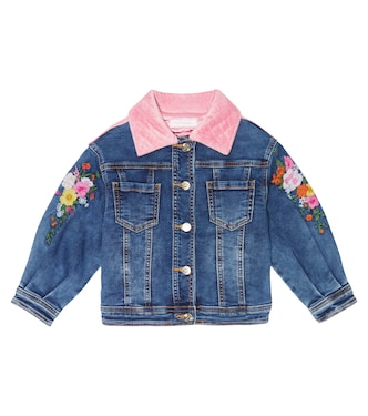 Embroidered denim jacket | Monnalisa