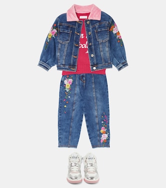 Embroidered denim jacket | Monnalisa