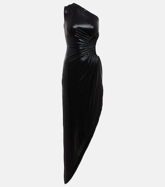 Sunburst cutout one-shoulder lamé gown | Norma Kamali