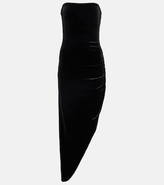 Strapless asymmetrical midi dress | Norma Kamali