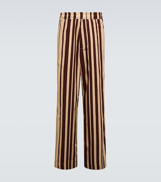 Pantalones anchos de algodón a rayas | Dries Van Noten