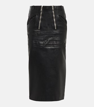 Leather midi skirt | Prada