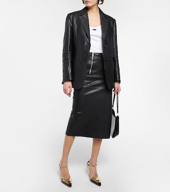 Jupe midi en cuir | Prada