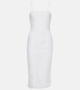 Ruched mesh midi dress | Rotate