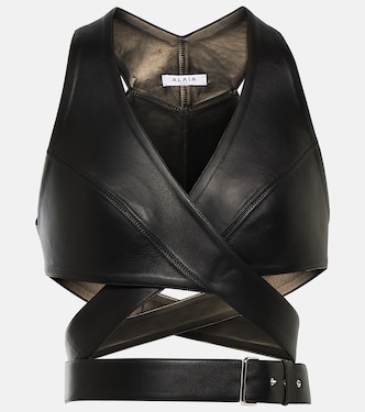 Top cropped in pelle | Alaïa