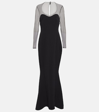 Robe longue de mariée brodée en crêpe | Safiyaa