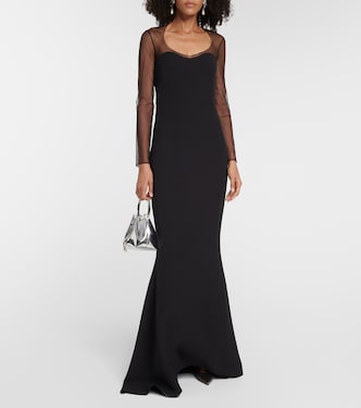 Abito lungo da sposa in crêpe | Safiyaa