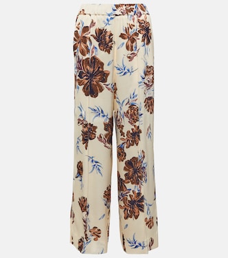 Pantalones anchos de tiro alto florales | Jil Sander
