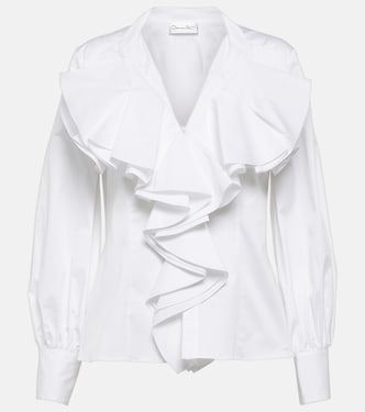 Ruffled cotton shirt | Oscar de la Renta