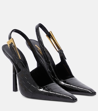 Lee 115 croc-effect slingback pumps | Saint Laurent
