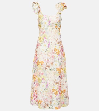 Robe midi Harmony en lin à fleurs | Zimmermann