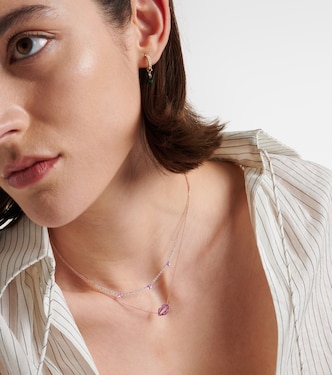 Scarlett Kiss 14kt rose gold necklace with pink sapphires | Roxanne First